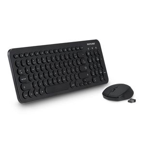 Teclado e Mouse Sem Fio Teclas Redondas UBS Preto - Multilaser