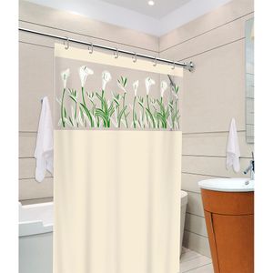 Cortina Box Copo de Leite Saia Bege 138x198cm - Vida Pratika