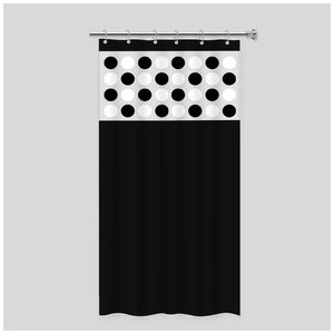 Cortina Box Balls Preto E Branco Saia Preta 138x198cm - Vida Pratika