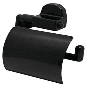 Porta Papel Higiênico comTampa Preto Ventosa - Daivak