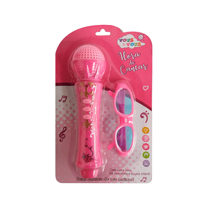 Kit Microfone e Óculos Infantil com Luz e Som - Toys & Toys