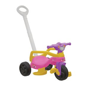 Triciclo Encantado Plástico Com Empurrador E Pedais Rosa - Pais e Filhos