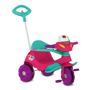 Triciclo Velobaby Passeio & Pedal Rosa - Brinquedos Bandeirante