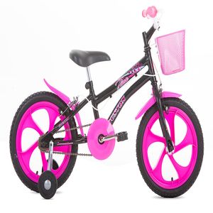 Bicicleta Tina Aro 16 Preta Com Detalhes Em Pink - Houston