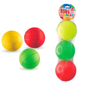 Coleção Bolinhas Toys Nº4 com 3 Unidades - Líder Brinquedos