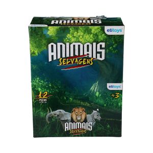 Animais Selvagens Plástico Colorido 12 Peças - Etitoys