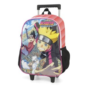 Mochila de Rodinha Infantil Boruto Vermelho - Luxcel