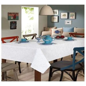 Toalha Mesa Retangular Clean Athenas Estampado Edite Branca 160x250cm - Dohler