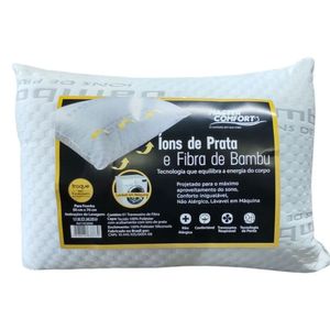 Travesseiro Fibra Ions de Prata E Fibra de Bambu 70x50cm - Master Comfort
