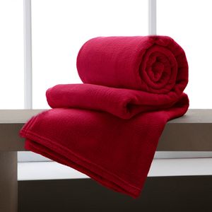 Manta King Home Design Lisa Na Cinta 100% Poliéster  Vermelha2,20x2,40m - Corttex