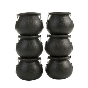 Balde Caldeirão Halloween 7cm Plástico Preto 6 Unidades - Silver Plastic