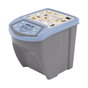 Porta Ração Pet Decorado Azul M 20 Lts - Plasútil