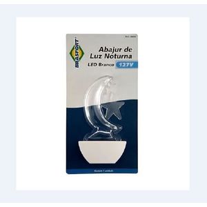 Abajur Luz Noturna Led Lua 127v Branco - Brasfort