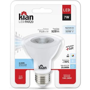 Lâmpada Led Par20 7W 6500K Bivolt - Kian
