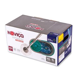 Mop Compacto Noviça Plástico Cinza Detalhamento Verde 10 Litros - Bettanin