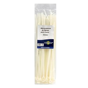 Abraçadeira de Nylon 7,6x250mm Branca 50 unidades - Brasfort