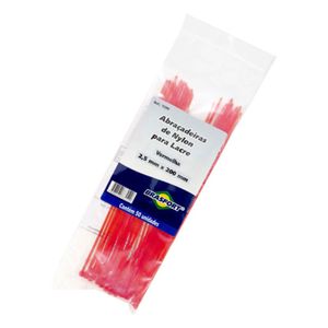 Abraçadeira de Nylon 2,5x200mm Vermelha 50 Unidades - Brasfort