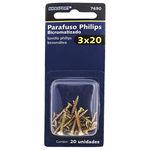 Parafuso_Philips_Bicromatizado_3,0X20_com_20_Peças_-_Brasfort