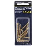 Parafuso_Philips_Bicromatizado_3,5X30_com_15_Peças_-_Brasfort