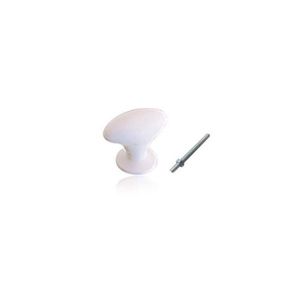 Puxador Oval Grande Branco com 2 Peças - Indart