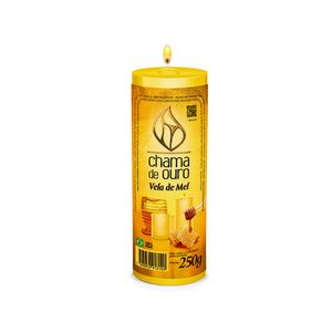 Vela Votiva Mel Amarela 250g - Chama de Ouro