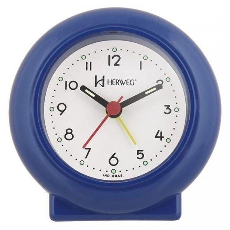 Relógio Despertador Quartz Azul com Mostrador Fosforescente