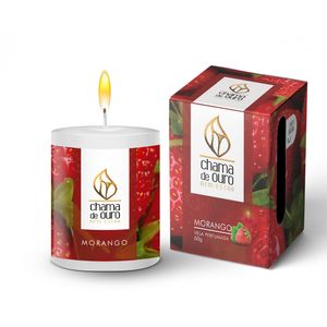 Vela Perfumada Morango 60g - Chama de Ouro