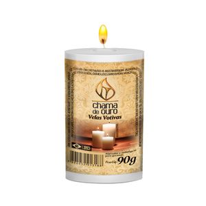 Vela Votiva 3 Dias Premium Branca 90g - Chama de Ouro