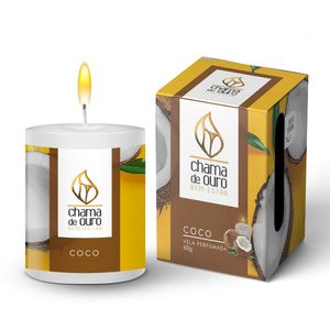 Vela Perfumada Coco 60g - Chama de Ouro