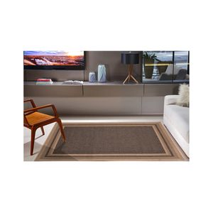 Tapete Eco Nature Moldura 77 Bege/chumbo 150x200cm - Jc Serrano