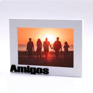 Porta Retrato Palavra Amigos Branco 10x15cm - Vipa
