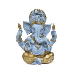 Enfeite Decorativo Ganesha Resina Cinza - Bras Continental