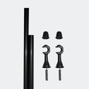 Kit Varão Basico Grosso  Preto 2 Metros - Utilimark