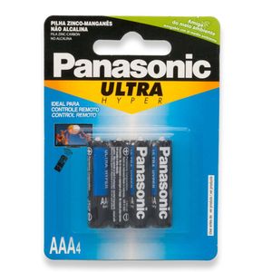 Pilha aaa panasonic palito ultra hyper 4 peças - PANASONIC