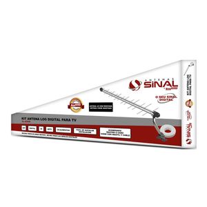 Kit Antena Externa Digital UHF/ HDTV 28 Elementos Com Cabo, Conector e Mastro SL2800K - Brasforma