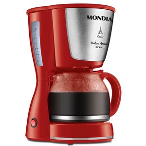Cafeteira Elétrica Dolce Arome 32x Inox Vermelha 127v - Mondial