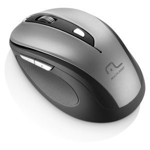 Mouse Sem Fio 2.4 Ghz Comfort 6 Botões Cinza E Preto Usb - Multilaser