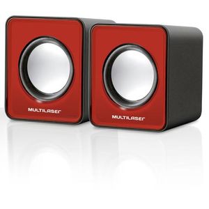 Caixa de Som 2.0 Mini 3w Rms Vermelho - Multilaser