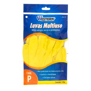 Luva de Proteção Multiuso Latex Tamanho P Amarelo - Western Home