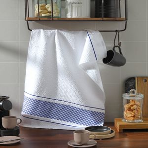 Pano Copa Felpudo Vitoria Jacquard Para Bordar Liso Azul 45x70cm - Dohler