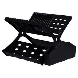 Escorredor de Louças Com Porta Talheres Plástico Preto 26x37x35cm - Astra