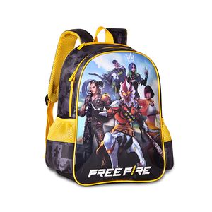 Mochila Costas Infantil Com Capuz Free Fire Poliéster - Clio