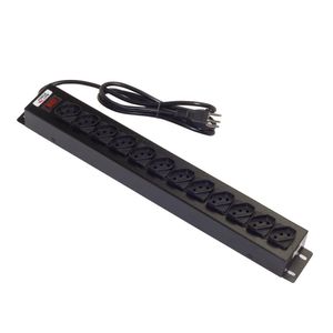 Régua Extensora 12 Tomadas 10a Preta 1,5m - Force Line