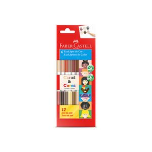 Lápis de Cor Caras E Cores Com 12 Cores Tons de Pele - Faber Castell