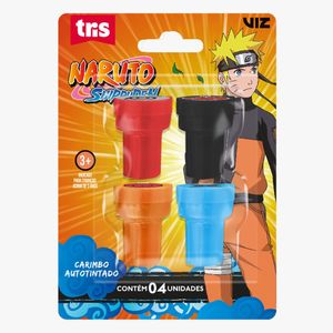 Carimbo Naruto Shippuden com 4 Unidades - Tris