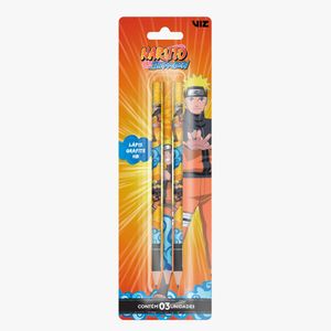Lápis Preto Grafite Hb Naruto Shippuden Blister Com 3 Unidades - Tris