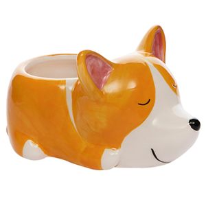 Vaso Cachorro Cerâmica Laranja 7,5x13,5x7cm - Moment