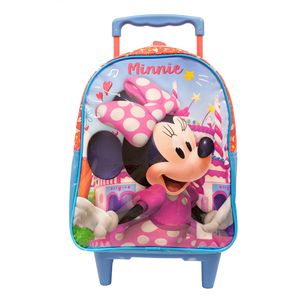 Mochila de Rodinha Infantil Minnie Rosa Pink - Xeryus