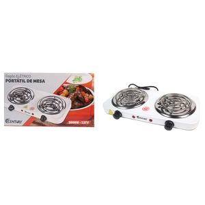Fogão Elétrico Portátil de Mesa 2 Bocas Branco 127v - Century