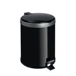 Lixeira_Com_Pedal_5l_Litros_Preta_Com_Aro_Prata_-_Viel
